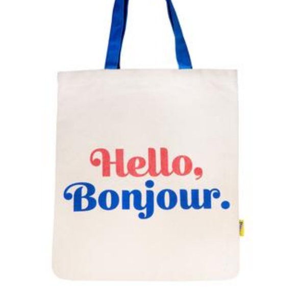 Main & Local "Hello Bonjour" Heavy Duty Canvas Tote - Picture 1 of 1
